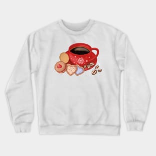 Christmas Coffee Mug And Cookies. Crewneck Sweatshirt